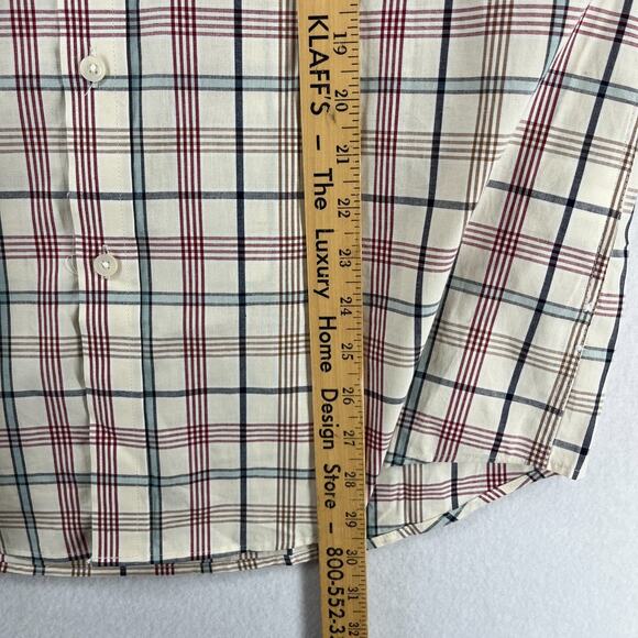 CLUB ROOM Shirt Mens M Palermo Plaid Button Up Refined Woven Winter Ivory NEW - Picture 15 of 16